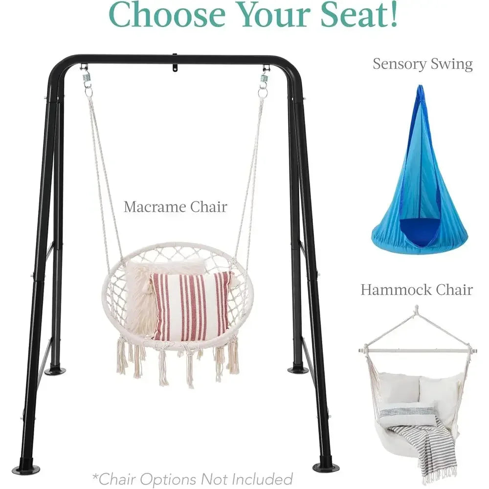 75in Tall Heavy-Duty Indoor/Outdoor Steel Hammock Stand with Hanging Hardware - Stand Only
