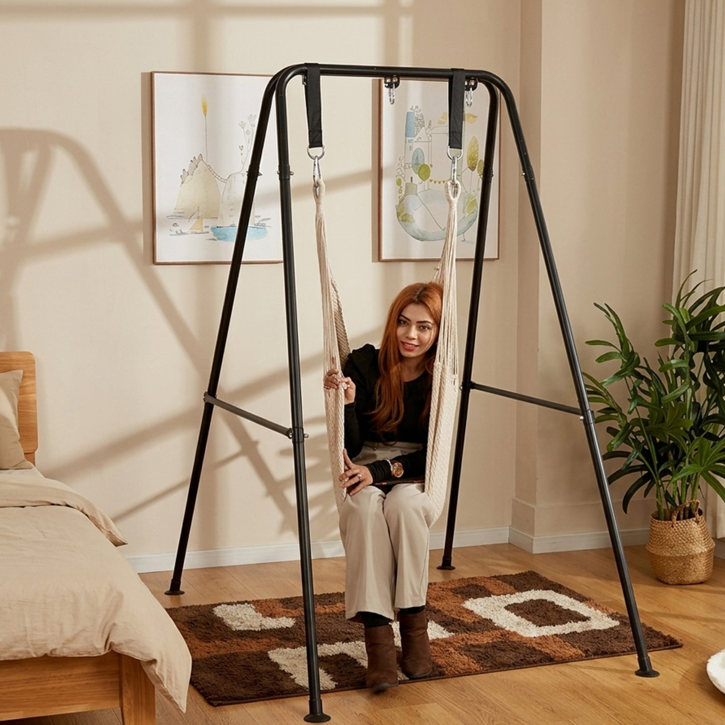 Abby & Noah Sensory Swing Stand | Heavy-Duty Foldable Steel Frame