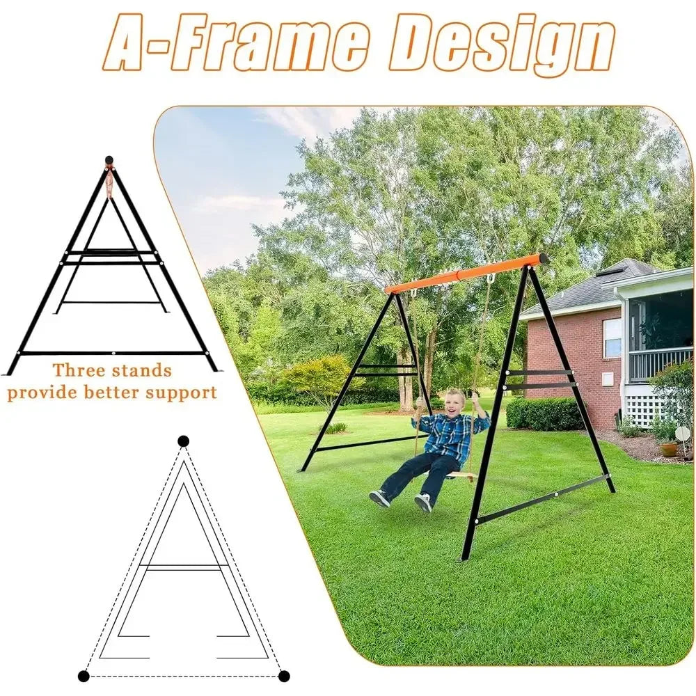 Heavy-Duty Outdoor Swing Stand, Supports Up to 550lbs, Ideal for Swings and Hammocks (Swing Not Included), Orange