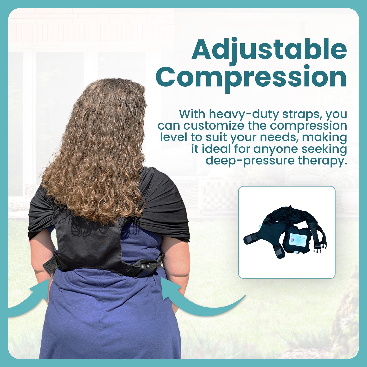 Abby & Noah Compression Vest for Kids with Autism, ADHD, Anxiety, and Sensory Issues - Deep Pressure Sensory Calming Vest - Adjustable Sensory Clothing (Alternative to Weighted Vest) (Black)