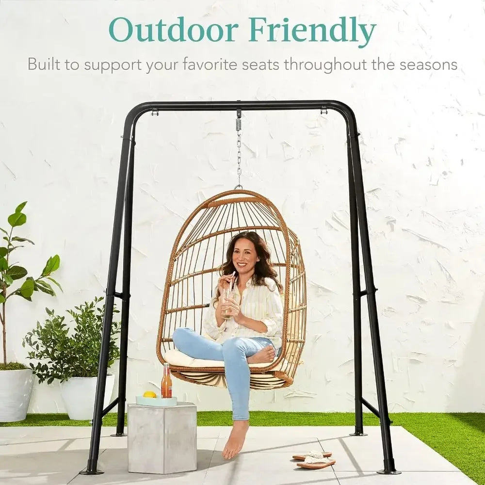 75in Tall Heavy-Duty Indoor/Outdoor Steel Hammock Stand with Hanging Hardware - Stand Only