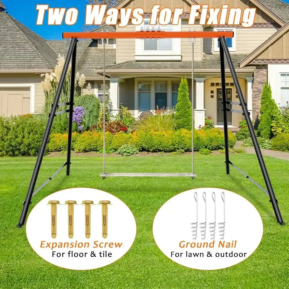 Heavy-Duty Outdoor Swing Stand, Supports Up to 550lbs, Ideal for Swings and Hammocks (Swing Not Included), Orange