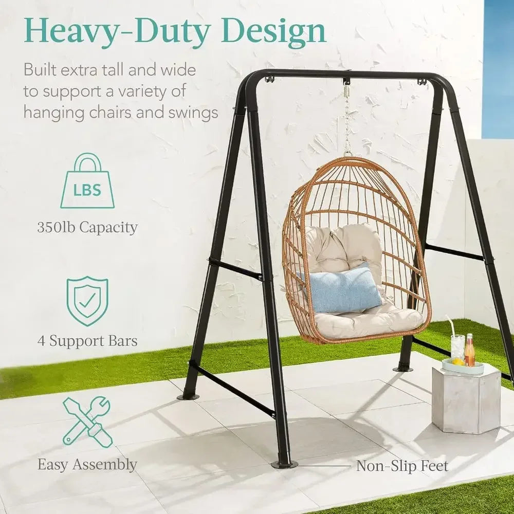 75in Tall Heavy-Duty Indoor/Outdoor Steel Hammock Stand with Hanging Hardware - Stand Only