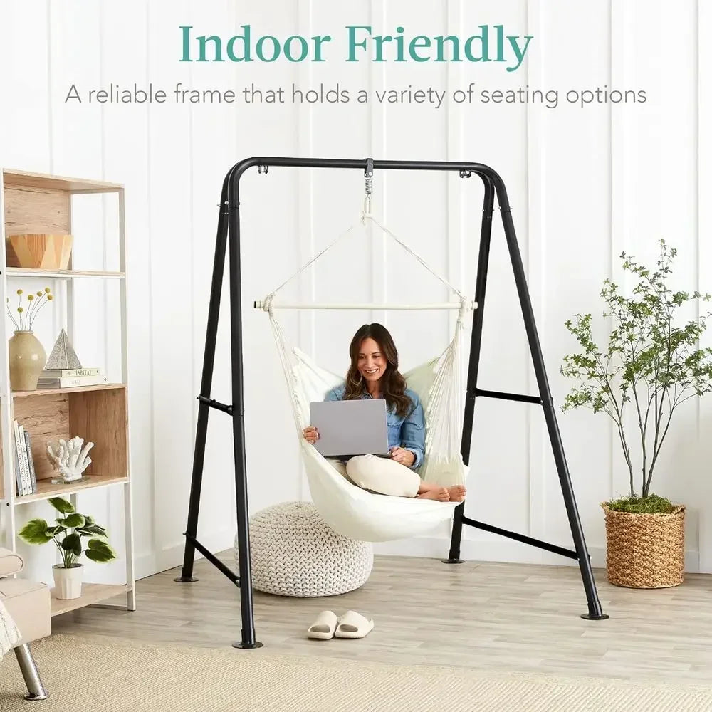 75in Tall Heavy-Duty Indoor/Outdoor Steel Hammock Stand with Hanging Hardware - Stand Only