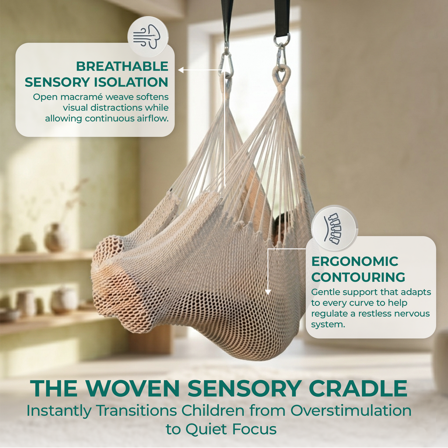 Therapist-Designed Handwoven Cotton Sensory Swing