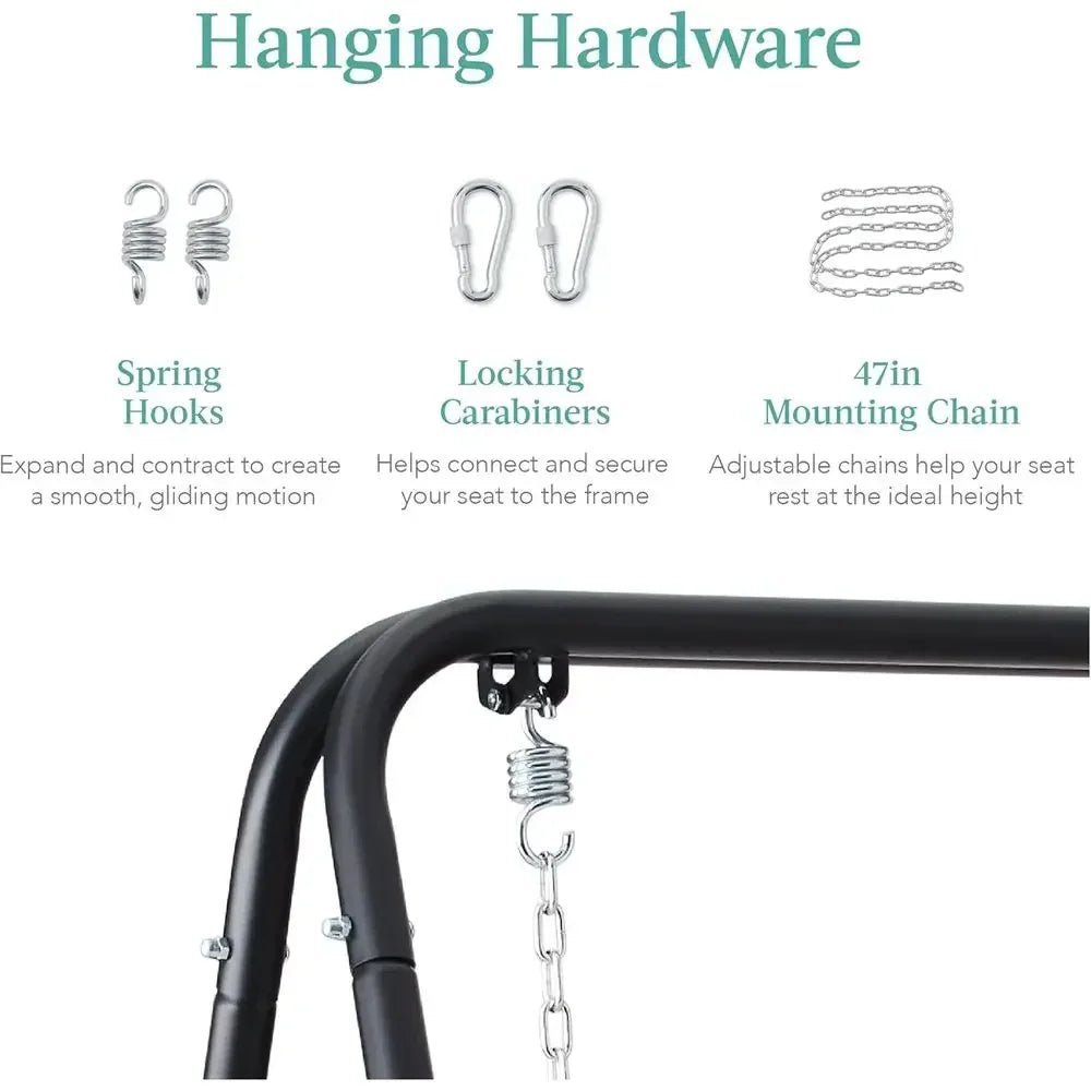 75in Tall Heavy-Duty Indoor/Outdoor Steel Hammock Stand with Hanging Hardware - Stand Only