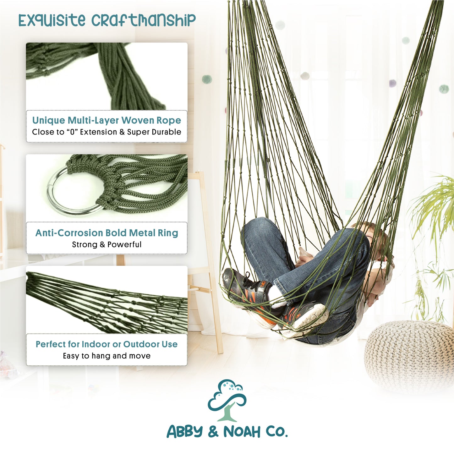 Sensory Swing for Kids Indoor or Outdoor Hammock Chair Swing