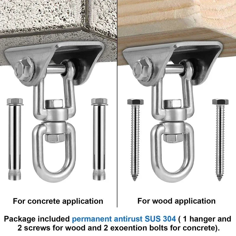 SUS304 Suspension Hooks Ceiling Wall Mount Fixed Plate Bag Hanger Bracket for Yoga Hammock Hanging Chair Sandbag Aerial Silks