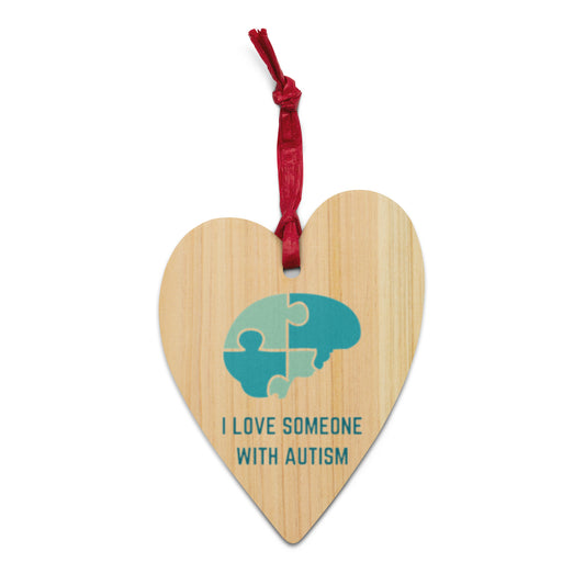 "I Love Someone with Autism" Wooden ornaments