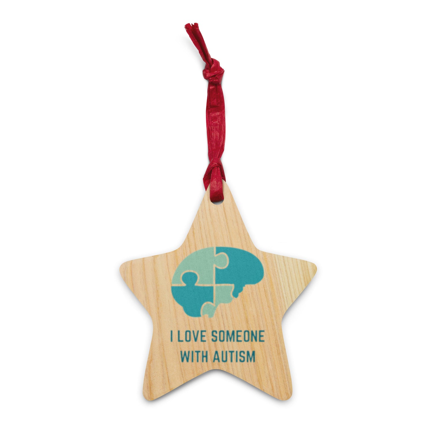 "I Love Someone with Autism" Wooden ornaments