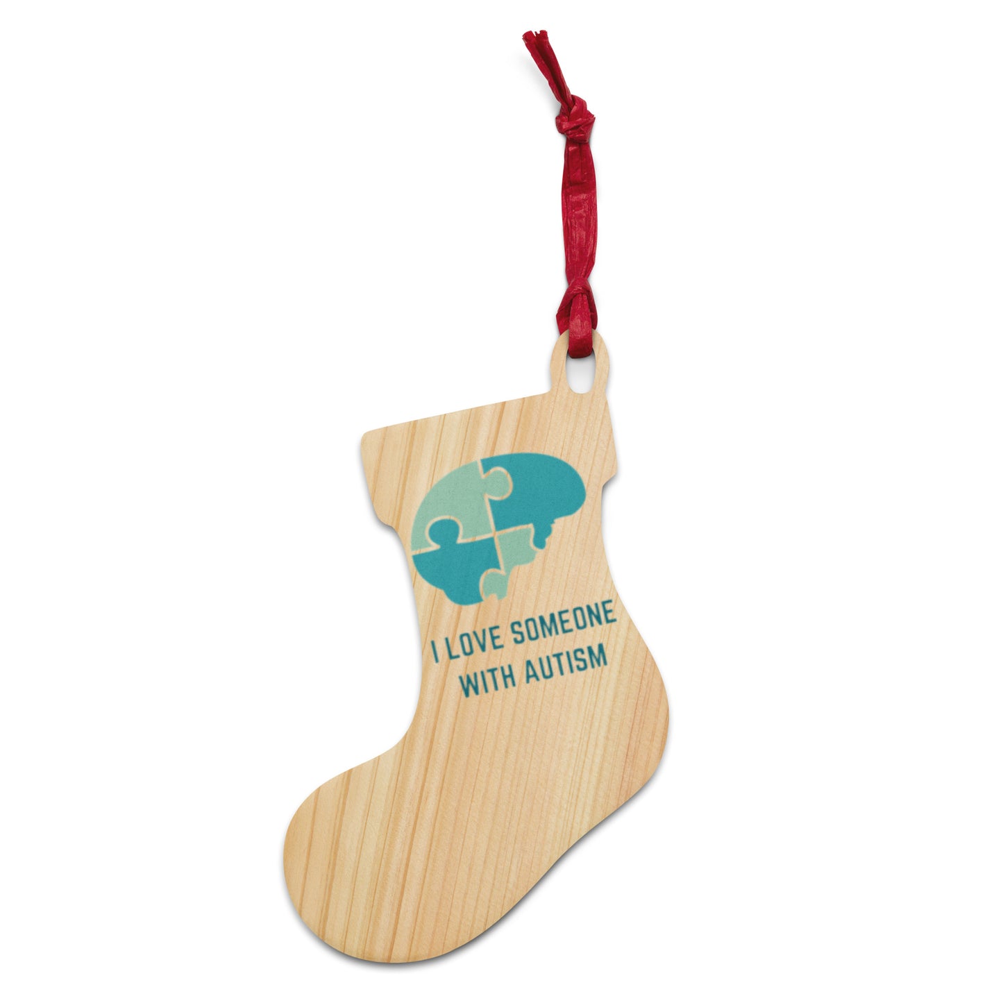 "I Love Someone with Autism" Wooden ornaments